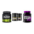 Kraft-Stack: BioTech Creatine + Dedicated + Scitec BCAA 6400 – alle enthaltenen Artikel