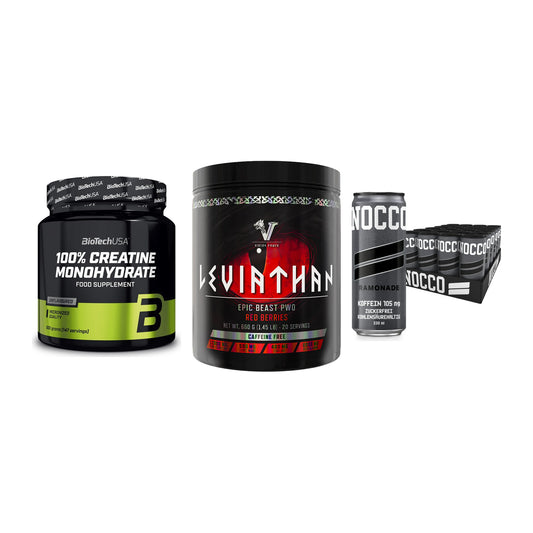 Kraft-Stack: BioTech Creatine + Viking Power + Nocco BCAA Drink – alle enthaltenen Artikel