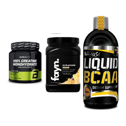 Kraft-Stack: BioTech Creatine + Fayn. Ultrapump + BioTech Liquid – alle enthaltenen Artikel