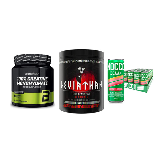 Kraft-Stack: BioTech Creatine + Viking Power + Nocco BCAA Drink – alle enthaltenen Artikel