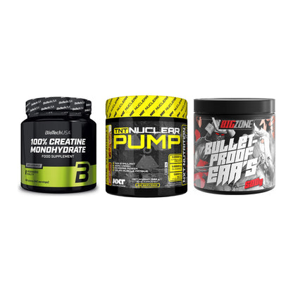 Kraft-Stack: BioTech Creatine + NXT Nutrition TNT + Big Zone Bulletpr – alle enthaltenen Artikel