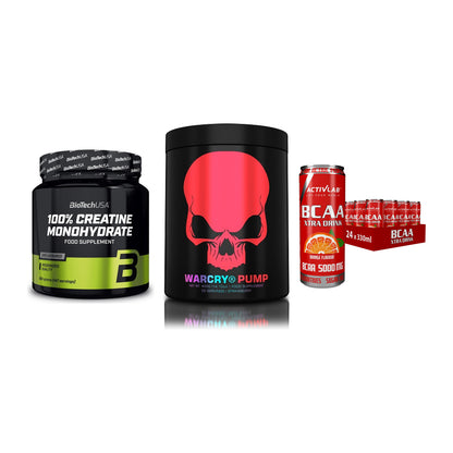 Kraft-Stack: BioTech Creatine + Genius Nutrition + Activlab BCAA – alle enthaltenen Artikel