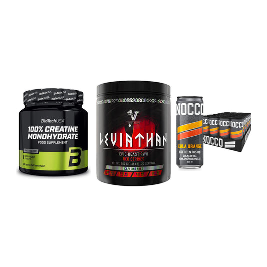Kraft-Stack: BioTech Creatine + Viking Power + Nocco BCAA Drink – alle enthaltenen Artikel