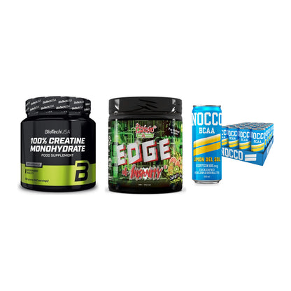 Kraft-Stack: BioTech Creatine + Psycho Pharma + Nocco BCAA Drink – alle enthaltenen Artikel