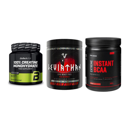 Kraft-Stack: BioTech Creatine + Viking Power + Body Attack – alle enthaltenen Artikel