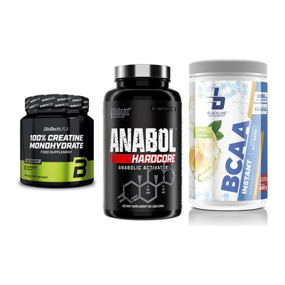 Kraft-Stack: BioTech Creatine + Nutrex Anabol + Blackline – alle enthaltenen Artikel