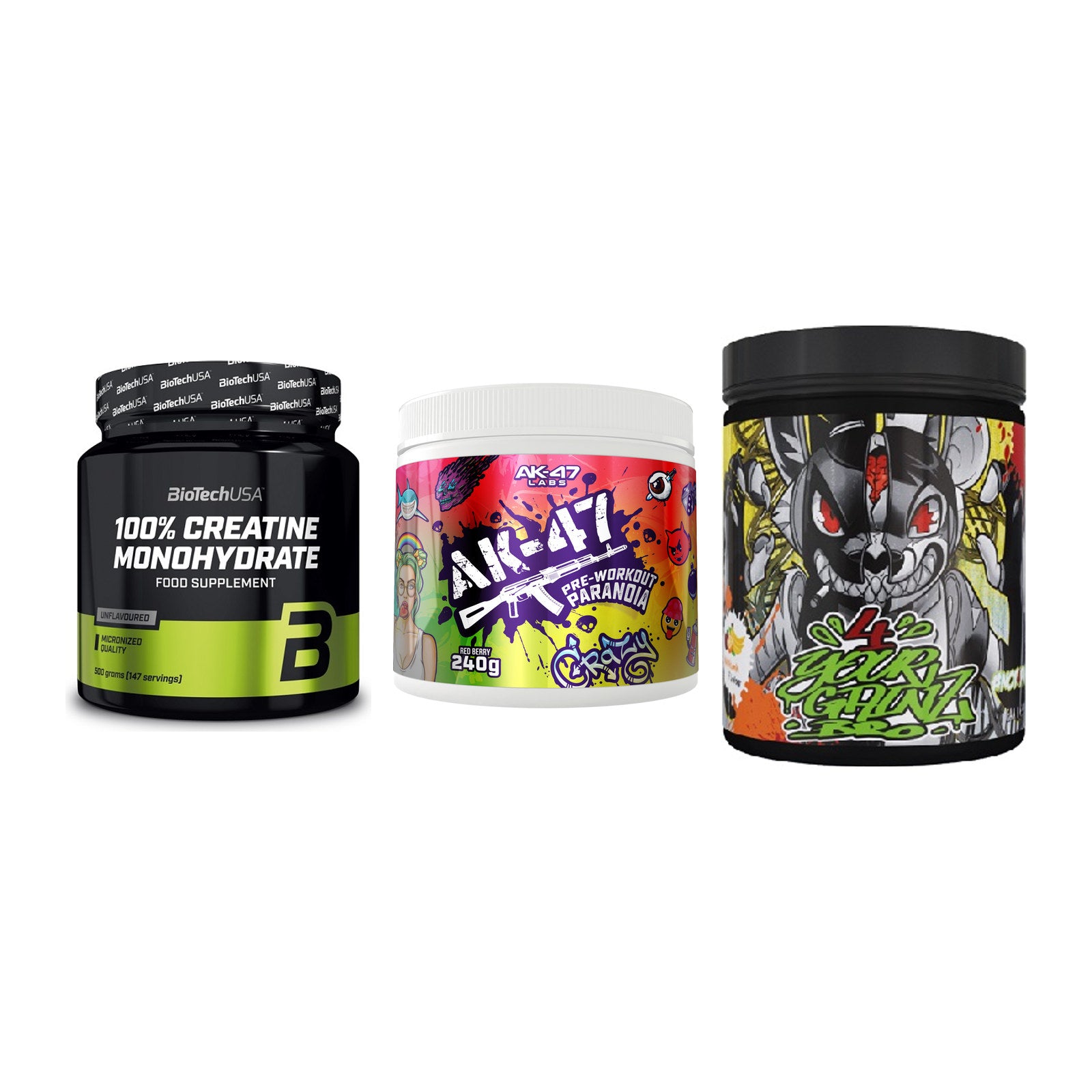 Kraft-Stack: BioTech Creatine + AK47 Labs + BPS-Pharma EAA´s – alle enthaltenen Artikel