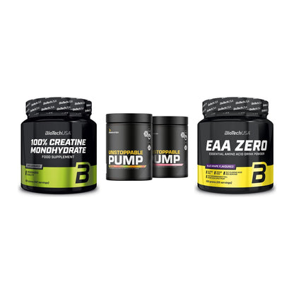 Kraft-Stack: BioTech Creatine + Dedicated + BioTech EAA Zero – alle enthaltenen Artikel