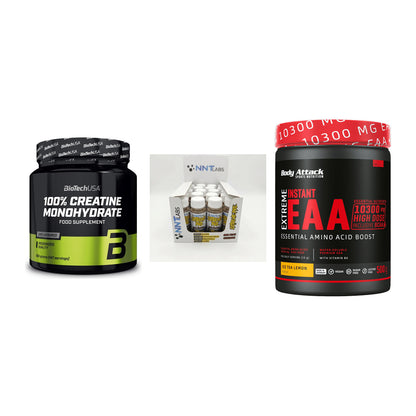 Kraft-Stack: BioTech Creatine + NNT Extreme + Body Attack – alle enthaltenen Artikel