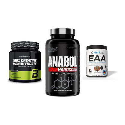 Kraft-Stack: BioTech Creatine + Nutrex Anabol + NNT EAA – alle enthaltenen Artikel