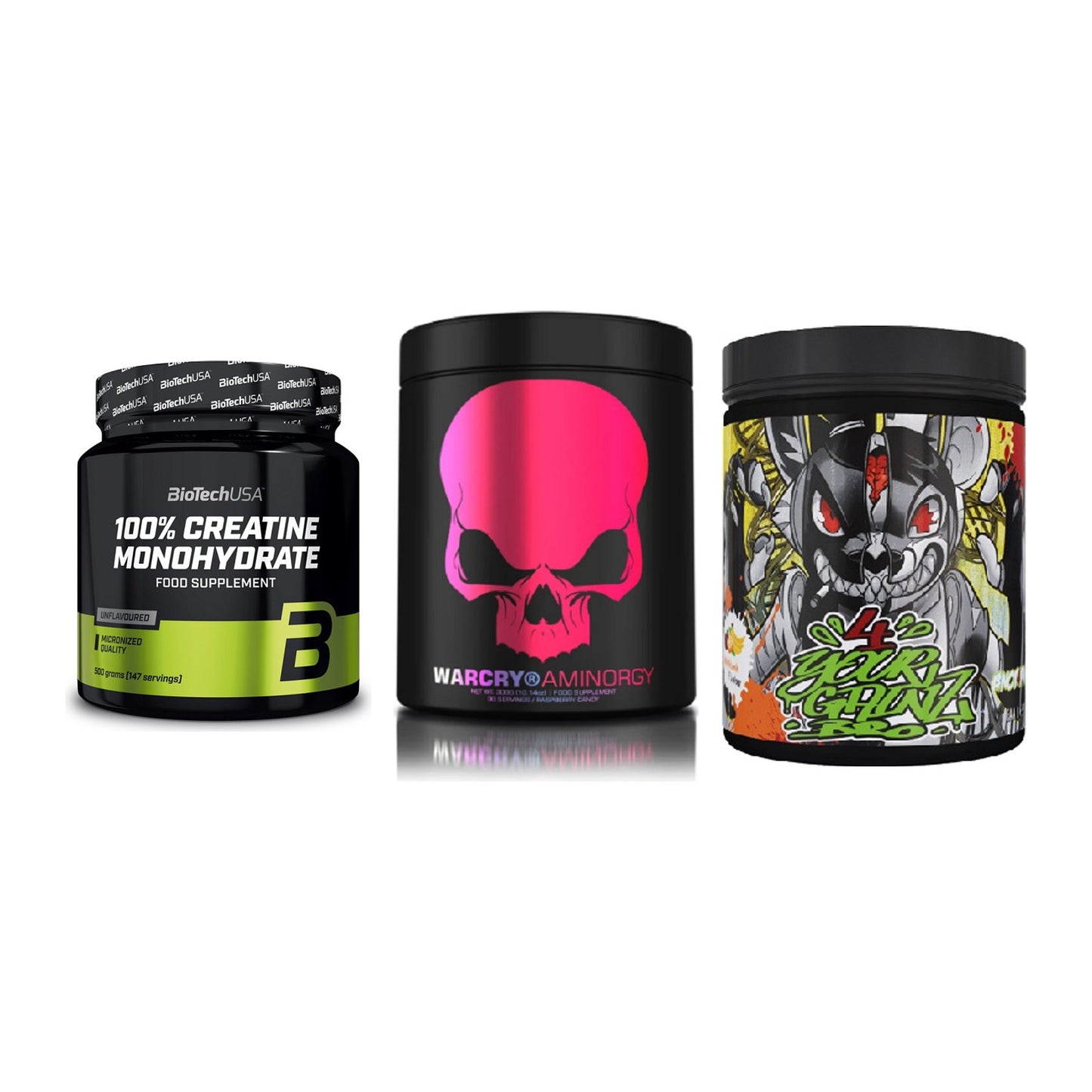 Kraft-Stack: BioTech Creatine + Genius Nutrition + BPS-Pharma EAA´s – alle enthaltenen Artikel