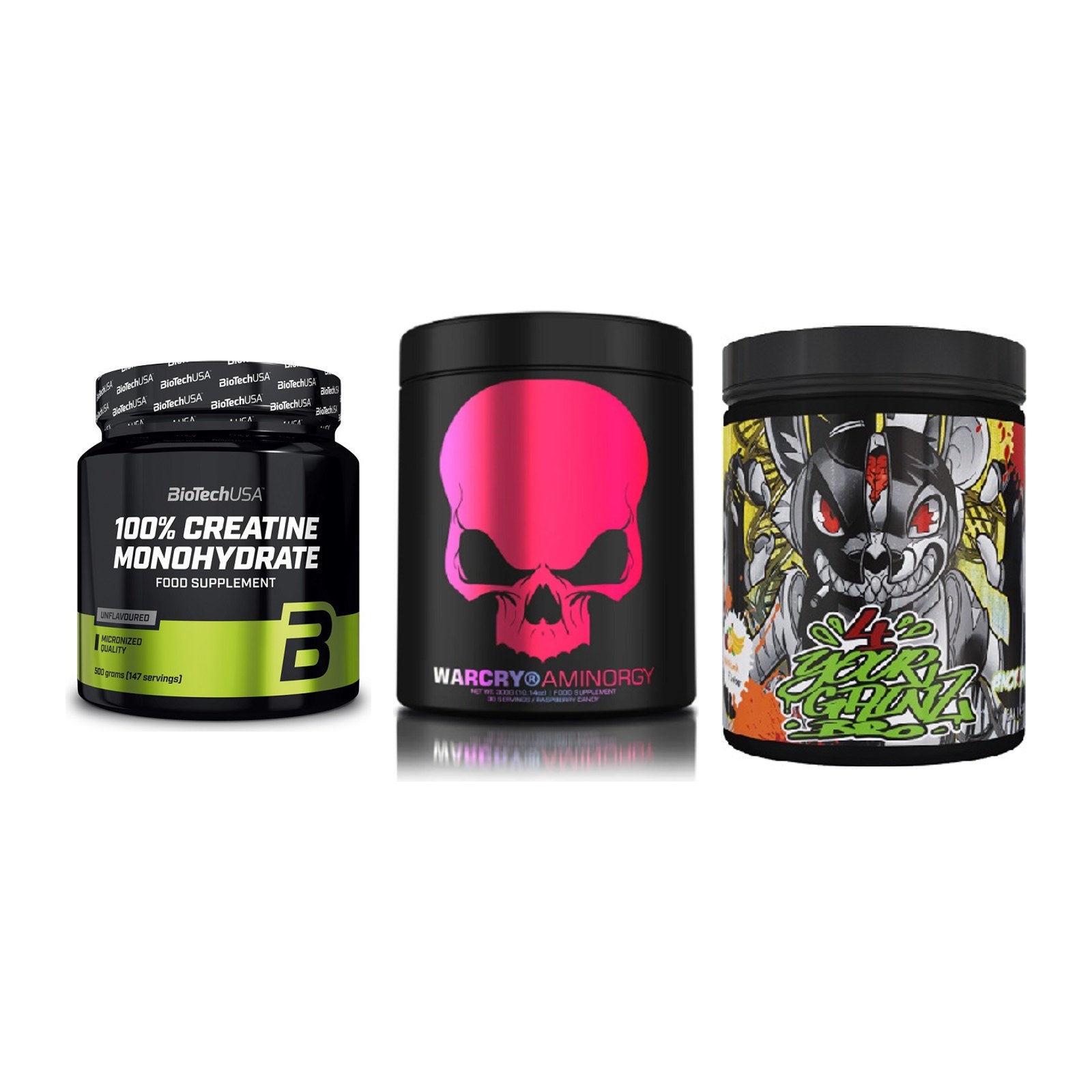 Kraft-Stack: BioTech Creatine + Genius Nutrition + BPS-Pharma EAA´s – alle enthaltenen Artikel