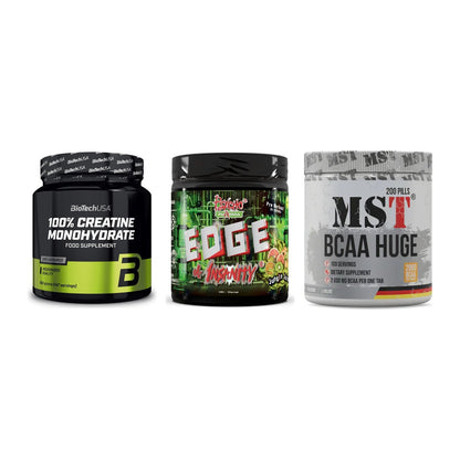Kraft-Stack: BioTech Creatine + Psycho Pharma + MST BCAA Huge 200 – alle enthaltenen Artikel