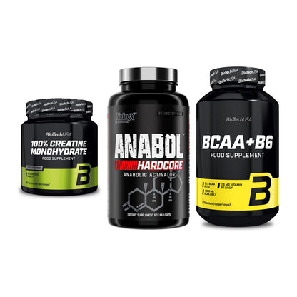 Kraft-Stack: BioTech Creatine + Nutrex Anabol + BioTech BCAA+B6 – alle enthaltenen Artikel