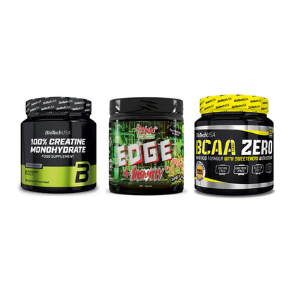 Kraft-Stack: BioTech Creatine + Psycho Pharma + BioTech BCAA Zero – alle enthaltenen Artikel