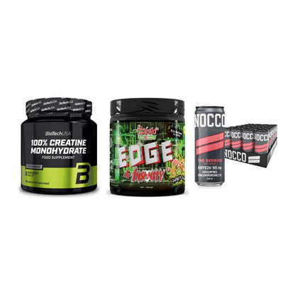 Kraft-Stack: BioTech Creatine + Psycho Pharma + Nocco BCAA Drink – alle enthaltenen Artikel