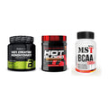 Kraft-Stack: BioTech Creatine + Scitec Hot Blood + MST BCAA 1000 (90 – alle enthaltenen Artikel