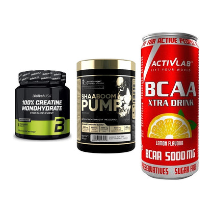 Kraft-Stack: BioTech Creatine + Kevin Levrone + Activlab BCAA – alle enthaltenen Artikel