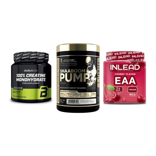 Kraft-Stack: BioTech Creatine + Kevin Levrone + INLEAD EAA – alle enthaltenen Artikel