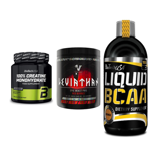 Kraft-Stack: BioTech Creatine + Viking Power + BioTech Liquid – alle enthaltenen Artikel