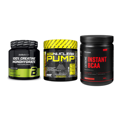 Kraft-Stack: BioTech Creatine + NXT Nutrition TNT + Body Attack – alle enthaltenen Artikel