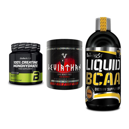 Kraft-Stack: BioTech Creatine + Viking Power + BioTech Liquid – alle enthaltenen Artikel