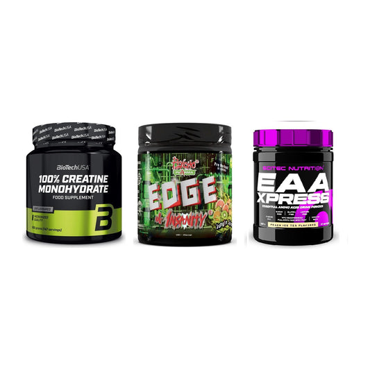 Kraft-Stack: BioTech Creatine + Psycho Pharma + Scitec EAA Xpress – alle enthaltenen Artikel