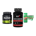 Kraft-Stack: BioTech Creatine + MST Testo Booster + Nocco BCAA Drink – alle enthaltenen Artikel