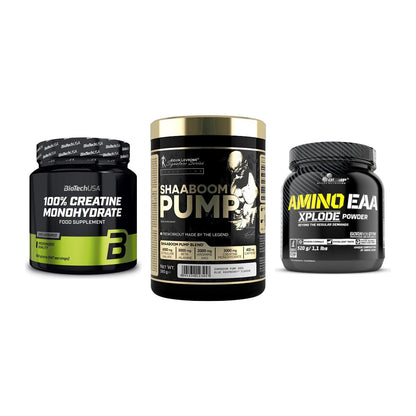 Kraft-Stack: BioTech Creatine + Kevin Levrone + Olimp Amino EAA – alle enthaltenen Artikel