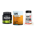 Kraft-Stack: BioTech Creatine + Bulk Dope + MST BCAA 1000 (90 – alle enthaltenen Artikel