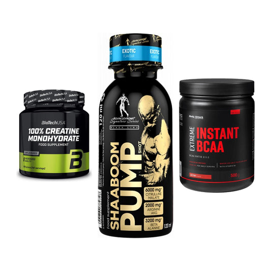 Kraft-Stack: BioTech Creatine + Kevin Levrone + Body Attack – alle enthaltenen Artikel