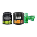 Kraft-Stack: BioTech Creatine + ESN Crank Booster + Nocco BCAA Drink – alle enthaltenen Artikel