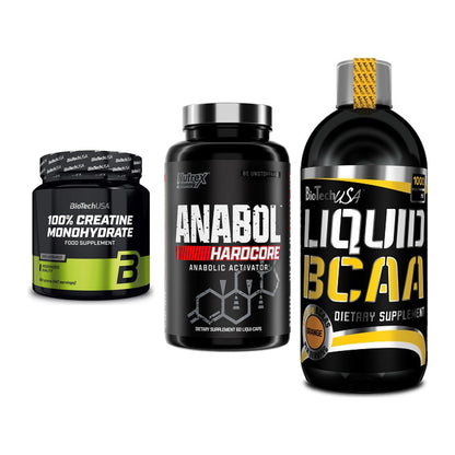 Kraft-Stack: BioTech Creatine + Nutrex Anabol + BioTech Liquid – alle enthaltenen Artikel