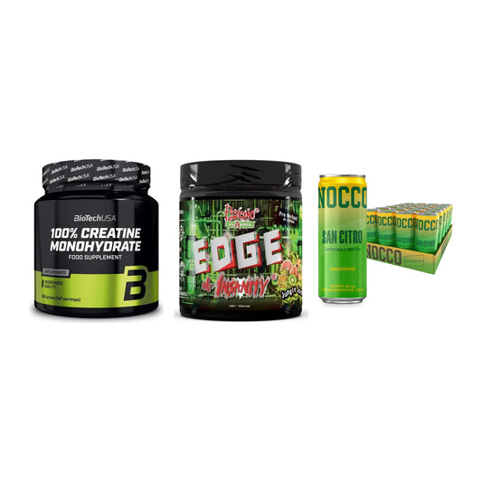 Kraft-Stack: BioTech Creatine + Psycho Pharma + Nocco BCAA Drink – alle enthaltenen Artikel