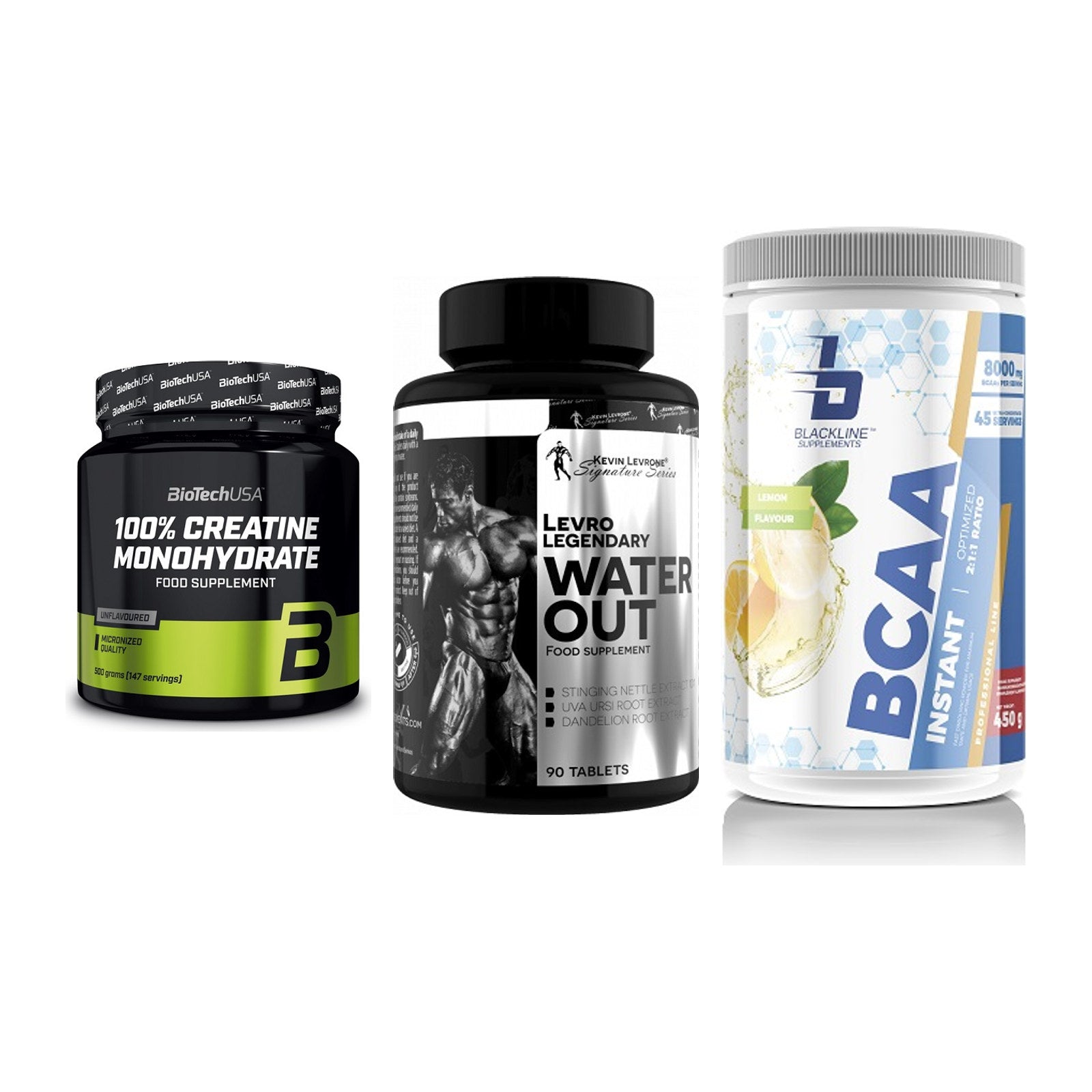 Kraft-Stack: BioTech Creatine + Kevin Levrone + Blackline – alle enthaltenen Artikel