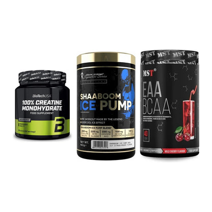 Kraft-Stack: BioTech Creatine + Kevin Levrone + MST EAA & BCAA – alle enthaltenen Artikel