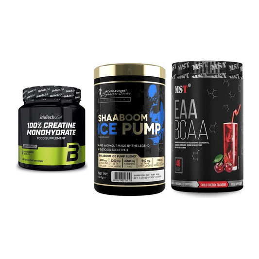 Kraft-Stack: BioTech Creatine + Kevin Levrone + MST EAA & BCAA – alle enthaltenen Artikel