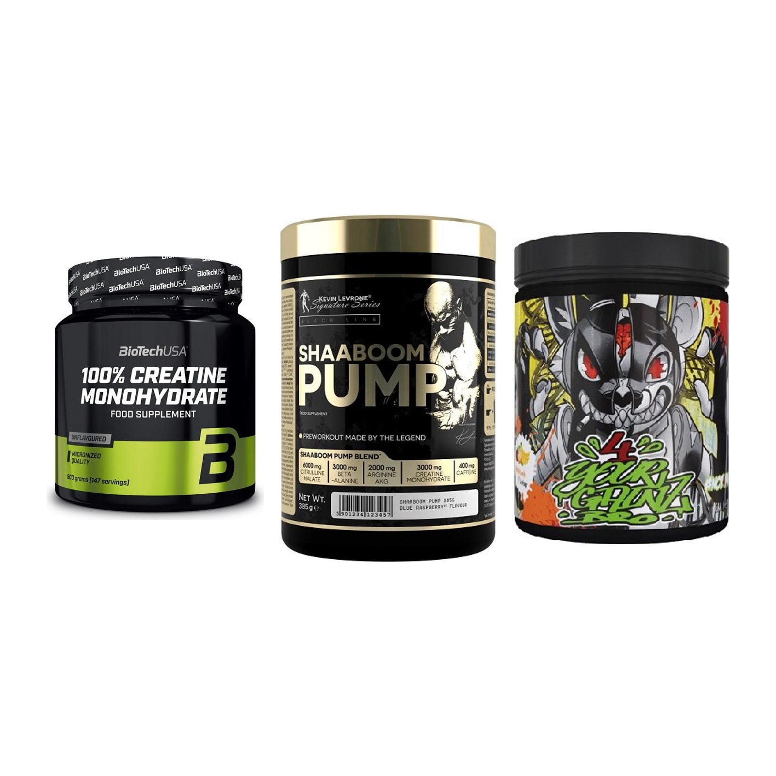 Kraft-Stack: BioTech Creatine + Kevin Levrone + BPS-Pharma EAA´s – alle enthaltenen Artikel