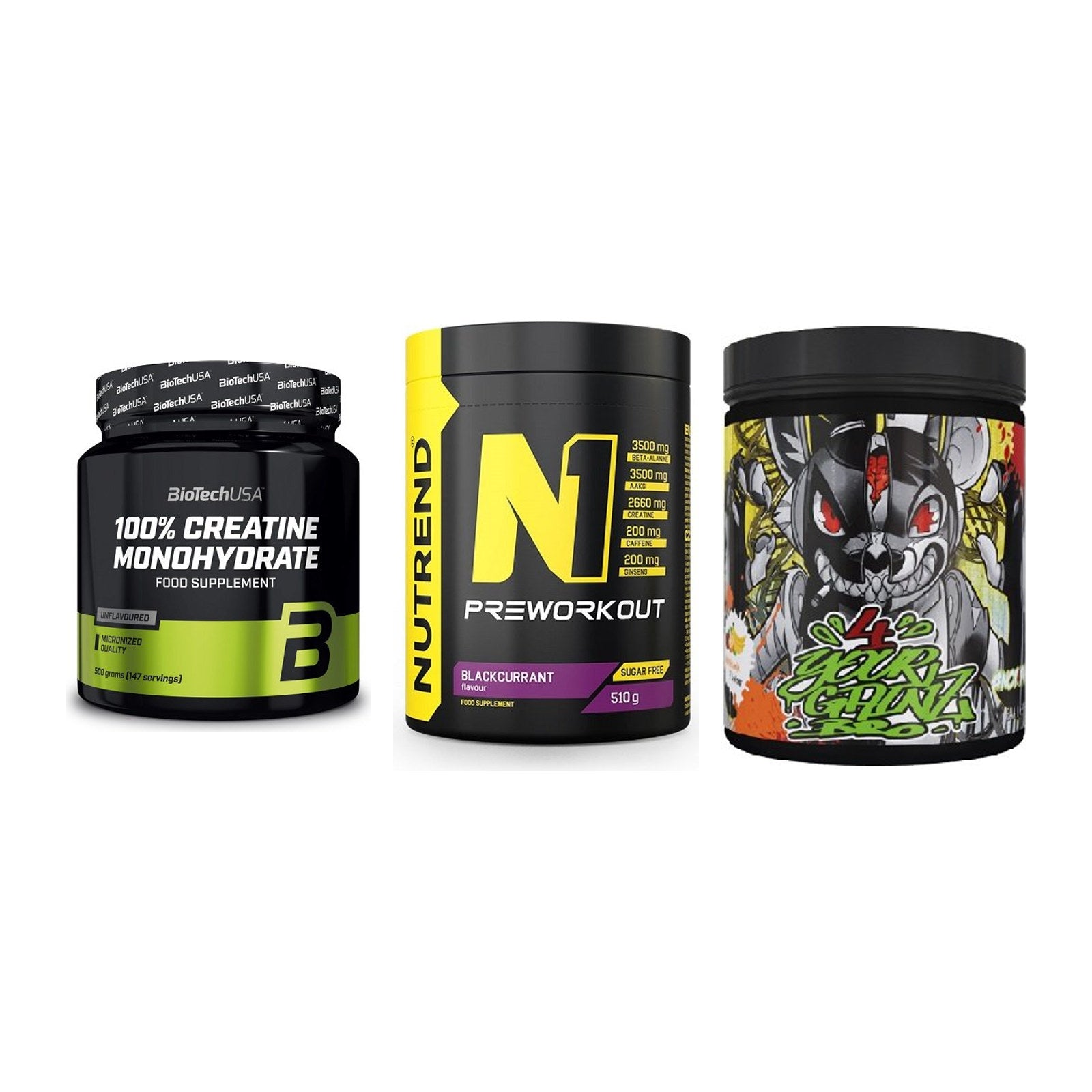 Kraft-Stack: BioTech Creatine + Nutrend N1 + BPS-Pharma EAA´s – alle enthaltenen Artikel