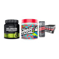 Kraft-Stack: BioTech Creatine + Ghost Legend V4 + Nocco BCAA Drink – alle enthaltenen Artikel