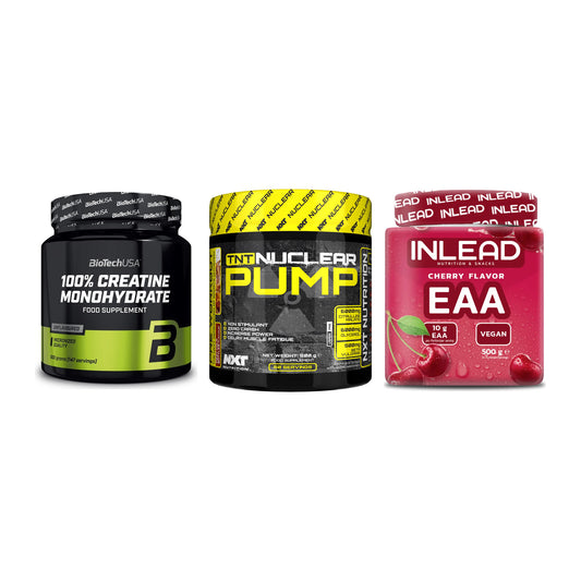Kraft-Stack: BioTech Creatine + NXT Nutrition TNT + INLEAD EAA – alle enthaltenen Artikel