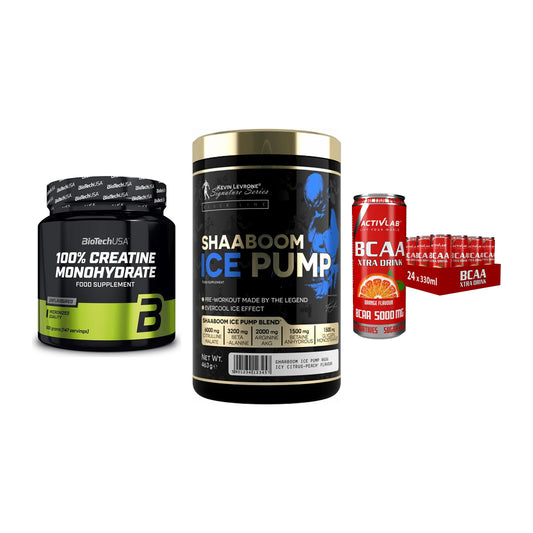 Kraft-Stack: BioTech Creatine + Kevin Levrone + Activlab BCAA – alle enthaltenen Artikel