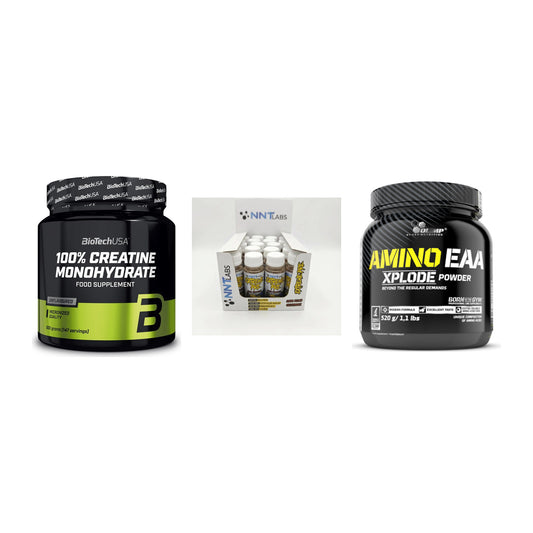 Kraft-Stack: BioTech Creatine + NNT Extreme + Olimp Amino EAA – alle enthaltenen Artikel
