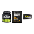 Kraft-Stack: BioTech Creatine + ESN Crank Pump + Olimp BCAA Mega – alle enthaltenen Artikel