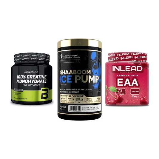 Kraft-Stack: BioTech Creatine + Kevin Levrone + INLEAD EAA – alle enthaltenen Artikel