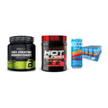 Kraft-Stack: BioTech Creatine + Scitec Hot Blood + Nocco BCAA Drink – alle enthaltenen Artikel