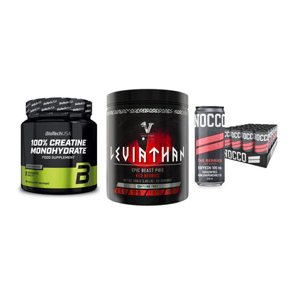 Kraft-Stack: BioTech Creatine + Viking Power + Nocco BCAA Drink – alle enthaltenen Artikel