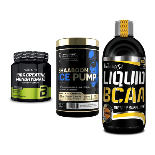 Kraft-Stack: BioTech Creatine + Kevin Levrone + BioTech Liquid – alle enthaltenen Artikel