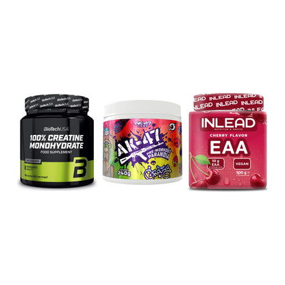 Kraft-Stack: BioTech Creatine + AK47 Labs + INLEAD EAA – alle enthaltenen Artikel