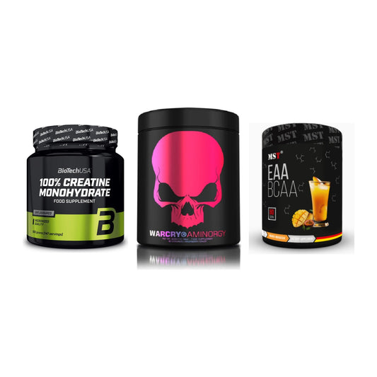 Kraft-Stack: BioTech Creatine + Genius Nutrition + MST EAA & BCAA – alle enthaltenen Artikel